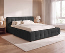 Designer Polsterbett Nela in Bouclé – Anthrazit