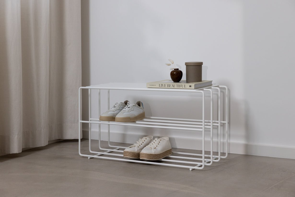 Étagère à chaussures Neva – étagère en métal avec style loft en plusieurs couleurs