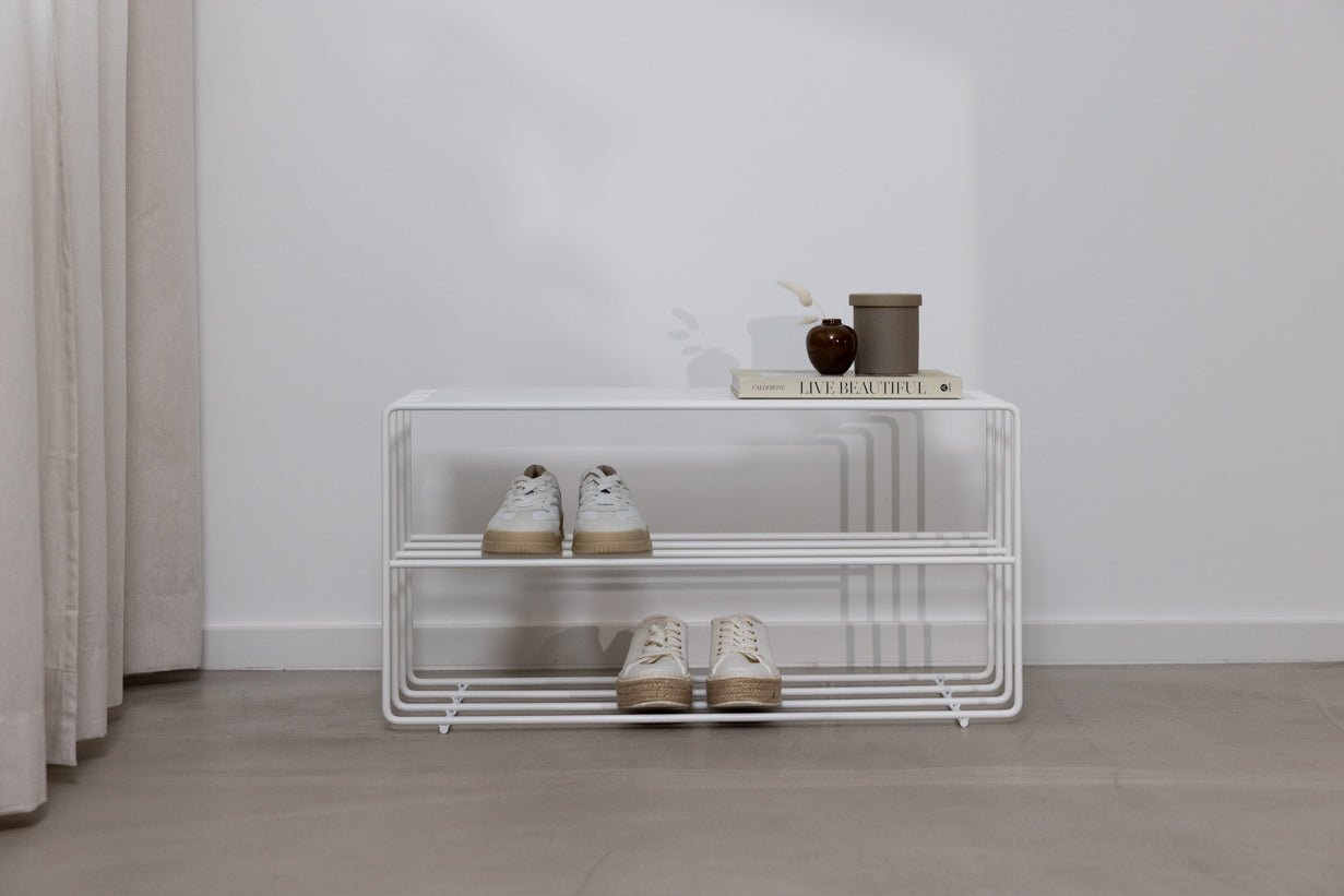 Étagère à chaussures Neva – étagère en métal avec style loft en plusieurs couleurs
