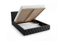 Designer Polsterbett Nino in Samt – Schwarz
