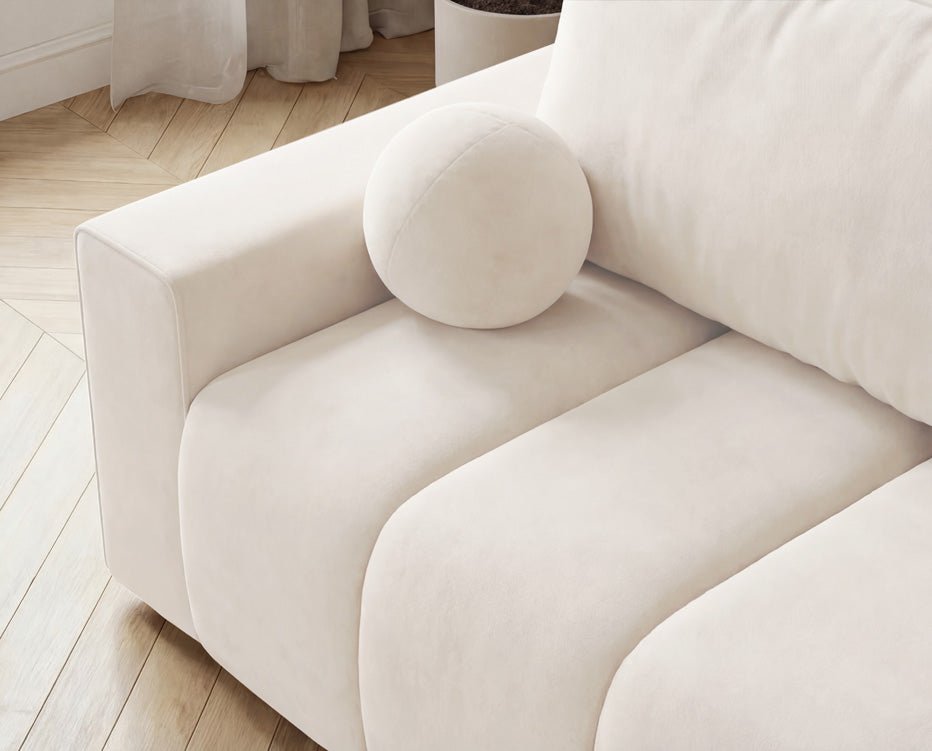 Canapé design 3 places Vena avec coffre de rangement et fonction couchage en Velours