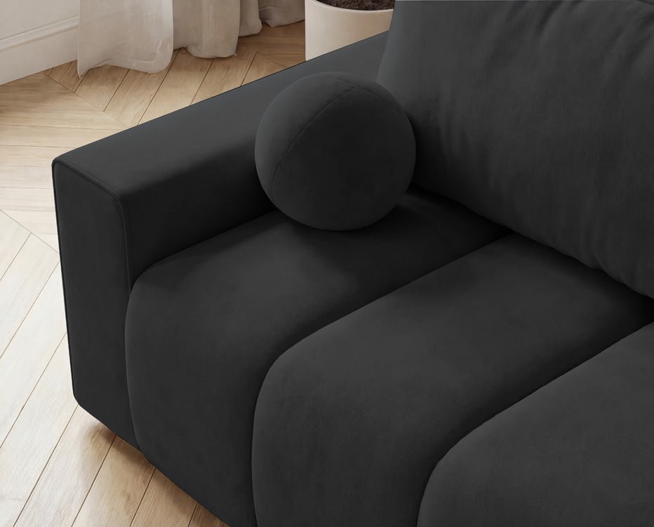 Canapé design 3 places Vena avec coffre de rangement et fonction couchage en Velours