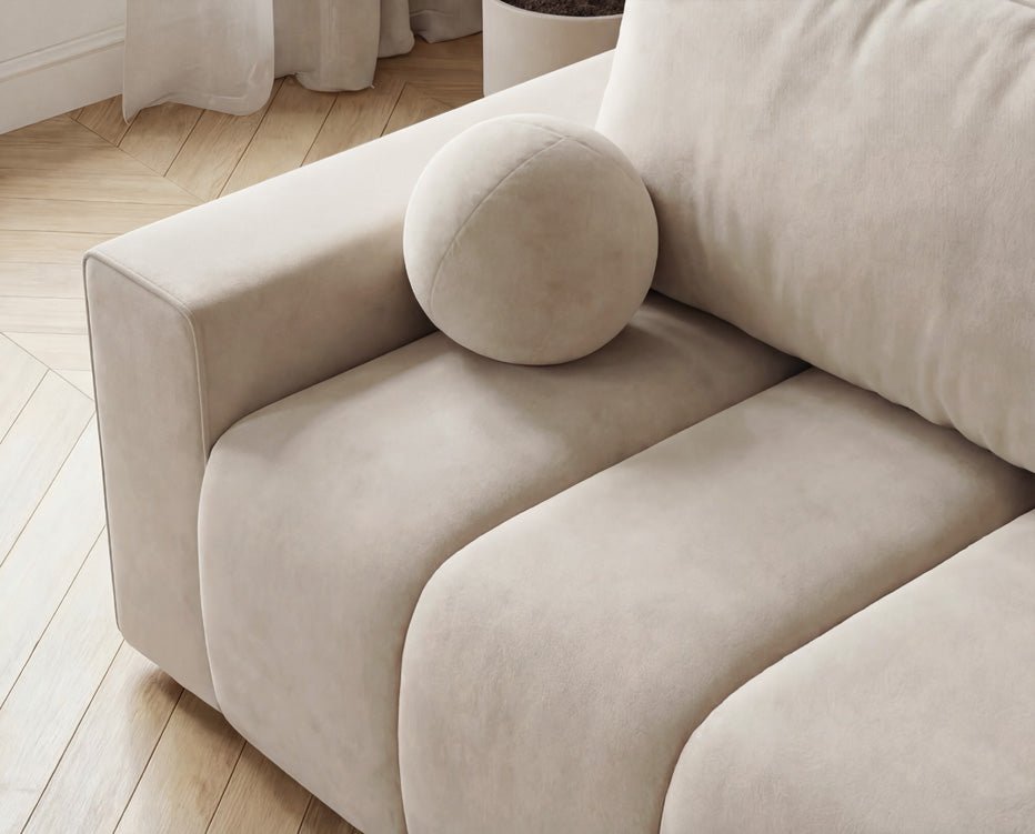 Canapé design 3 places Vena avec coffre de rangement et fonction couchage en Velours