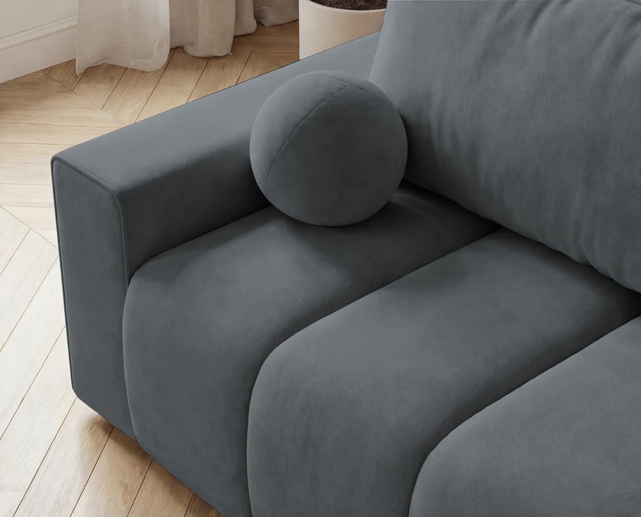 Canapé design 3 places Vena avec coffre de rangement et fonction couchage en Velours