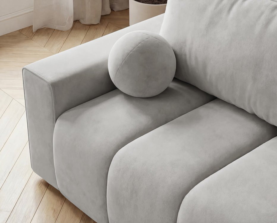 Canapé design 3 places Vena avec coffre de rangement et fonction couchage en Velours