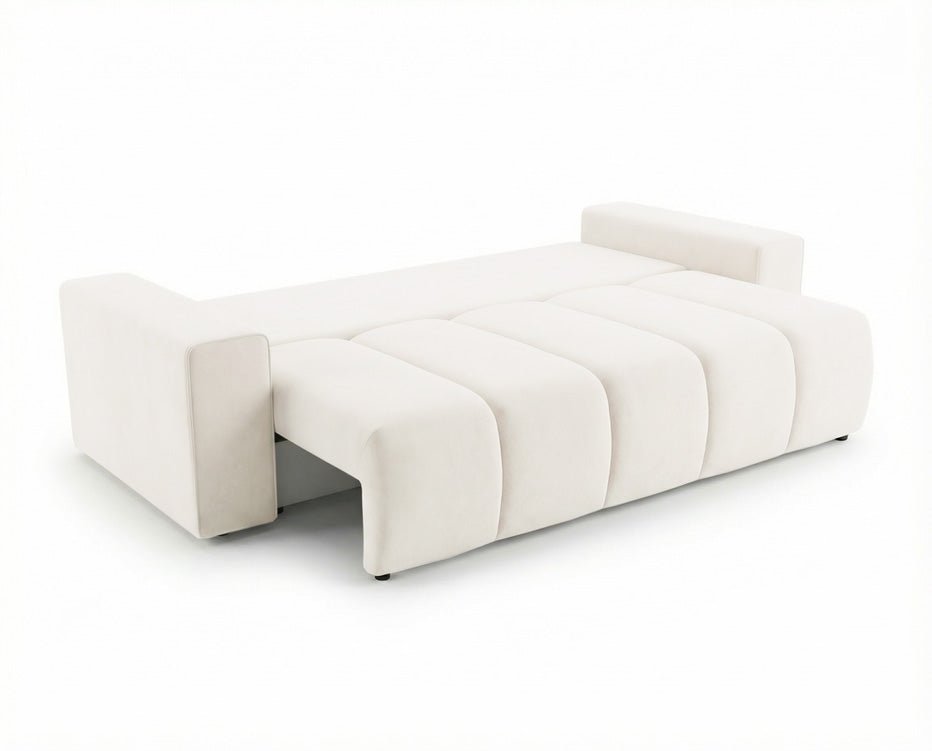 Canapé design 3 places Vena avec coffre de rangement et fonction couchage en Velours