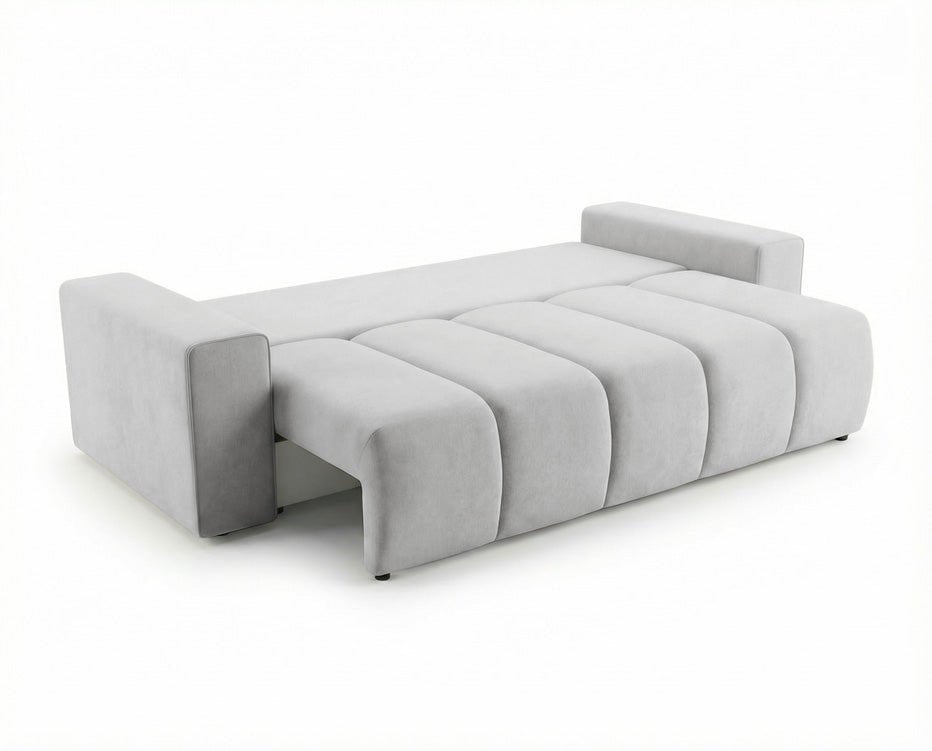 Canapé design 3 places Vena avec coffre de rangement et fonction couchage en Velours