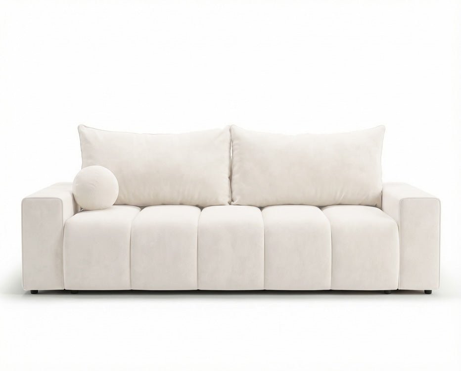 Canapé design 3 places Vena avec coffre de rangement et fonction couchage en Velours
