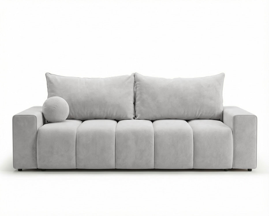 Canapé design 3 places Vena avec coffre de rangement et fonction couchage en Velours