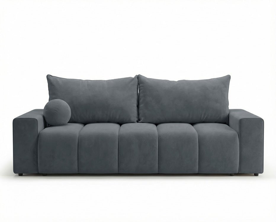 Canapé design 3 places Vena avec coffre de rangement et fonction couchage en Velours