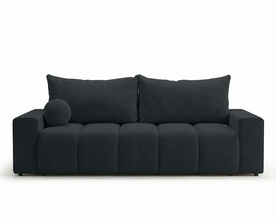 Canapé design 3 places Vena avec coffre de rangement et fonction couchage en Velours