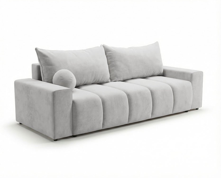 Canapé design 3 places Vena avec coffre de rangement et fonction couchage en Velours