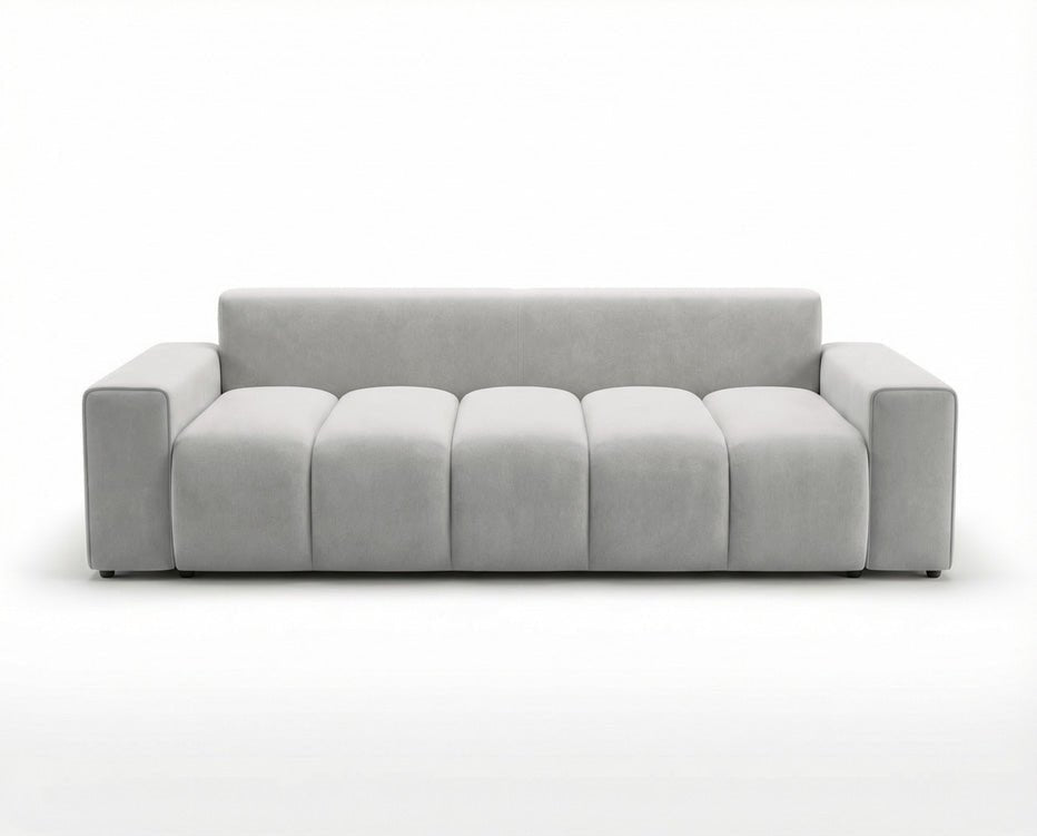 Canapé design 3 places Vena avec coffre de rangement et fonction couchage en Velours