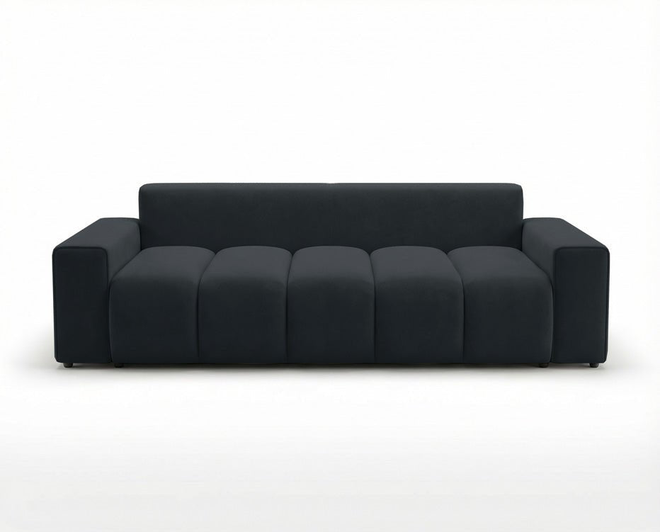 Canapé design 3 places Vena avec coffre de rangement et fonction couchage en Velours