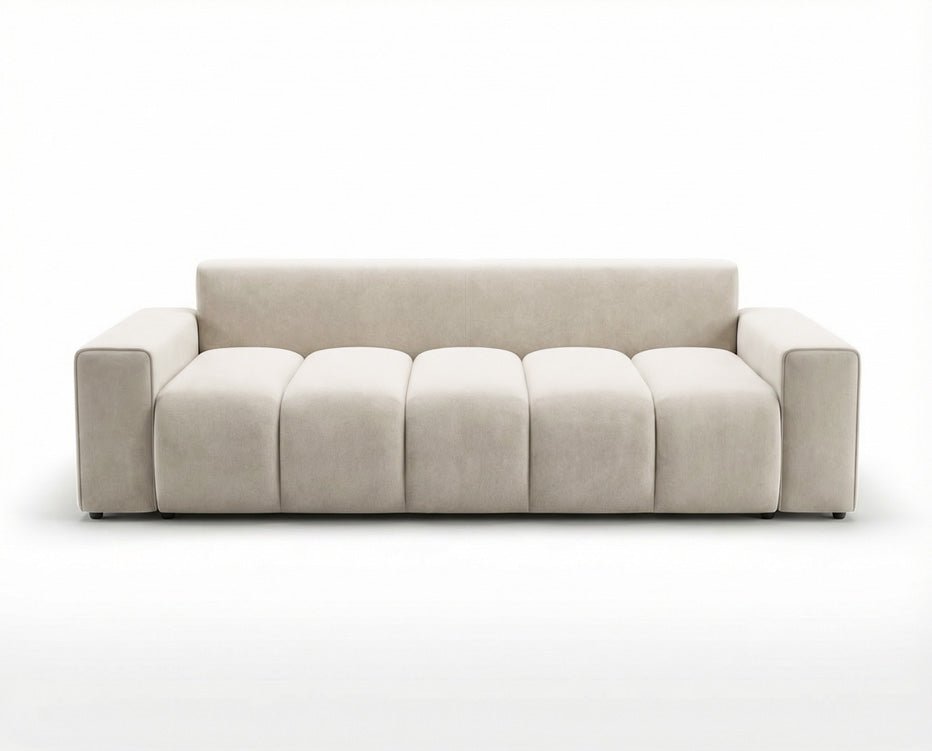 Canapé design 3 places Vena avec coffre de rangement et fonction couchage en Velours