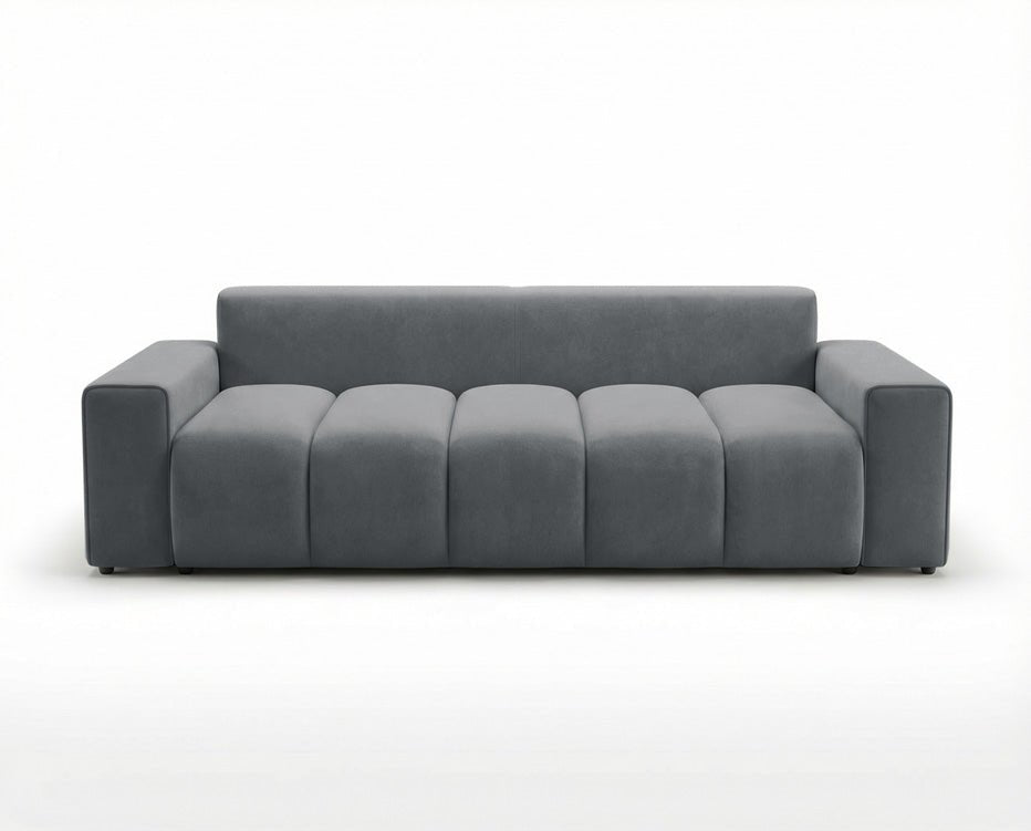 Canapé design 3 places Vena avec coffre de rangement et fonction couchage en Velours