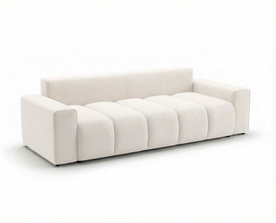 Canapé design 3 places Vena avec coffre de rangement et fonction couchage en Velours