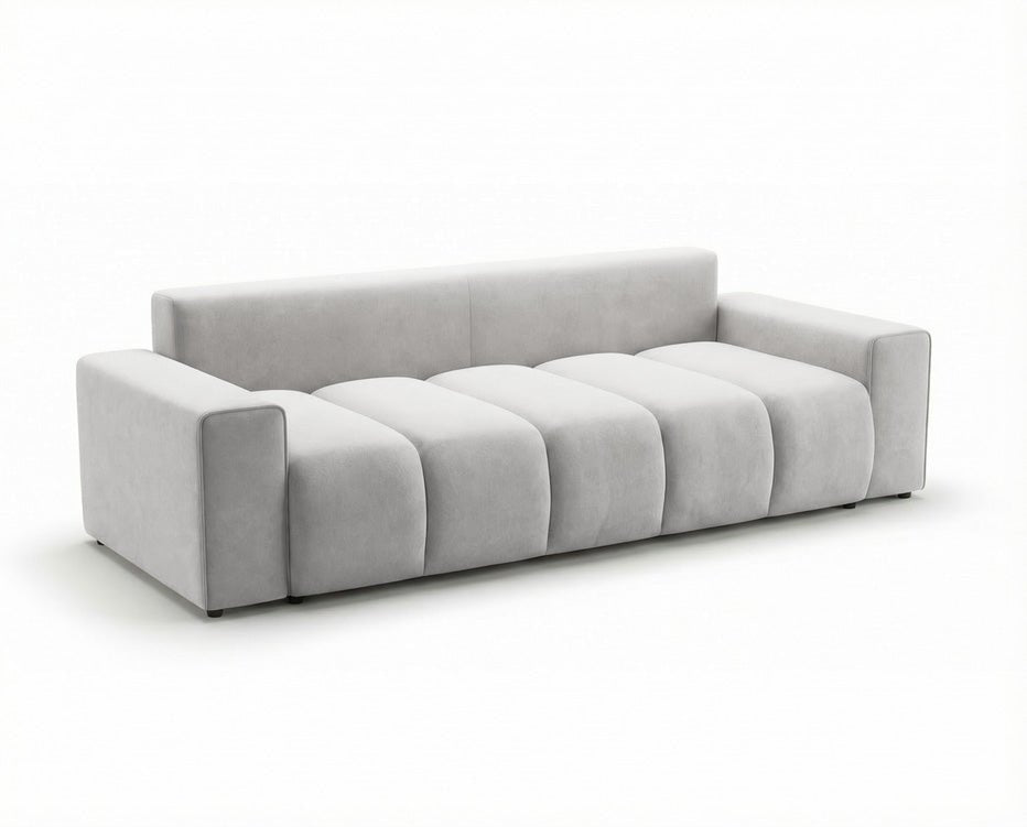 Canapé design 3 places Vena avec coffre de rangement et fonction couchage en Velours