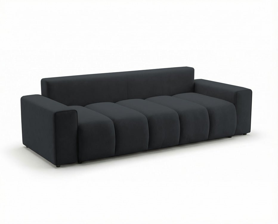 Canapé design 3 places Vena avec coffre de rangement et fonction couchage en Velours