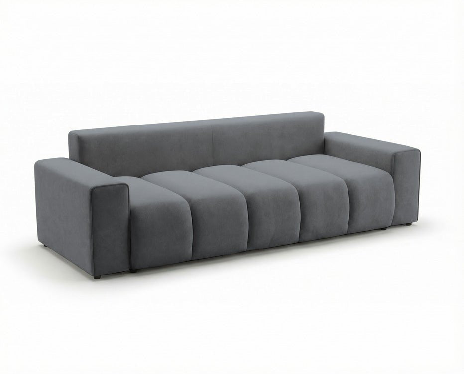 Canapé design 3 places Vena avec coffre de rangement et fonction couchage en Velours