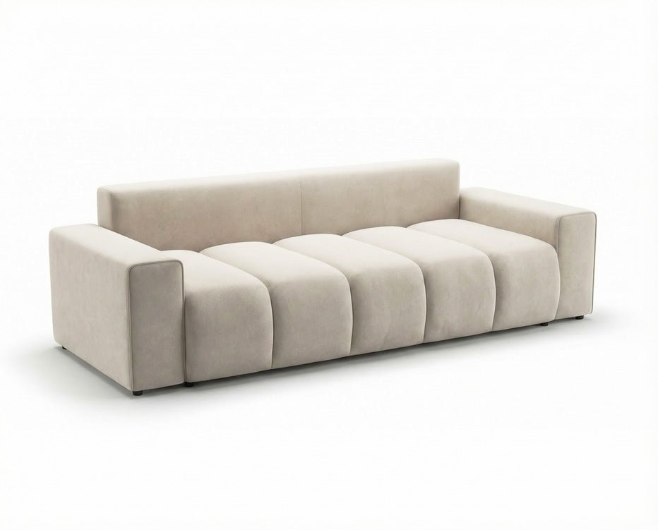 Canapé design 3 places Vena avec coffre de rangement et fonction couchage en Velours