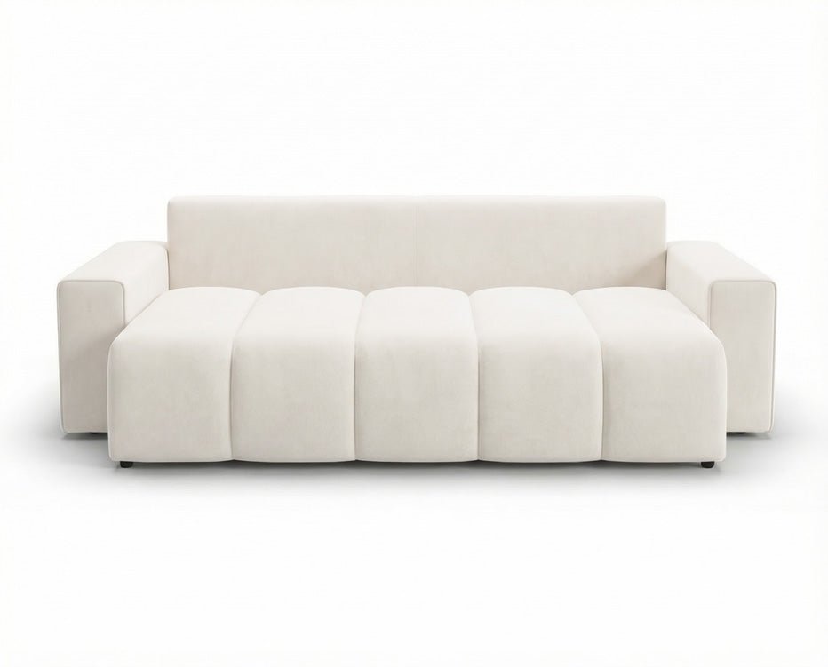 Canapé design 3 places Vena avec coffre de rangement et fonction couchage en Velours