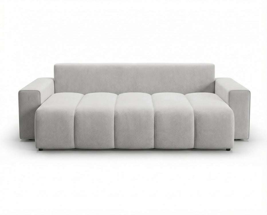 Canapé design 3 places Vena avec coffre de rangement et fonction couchage en Velours