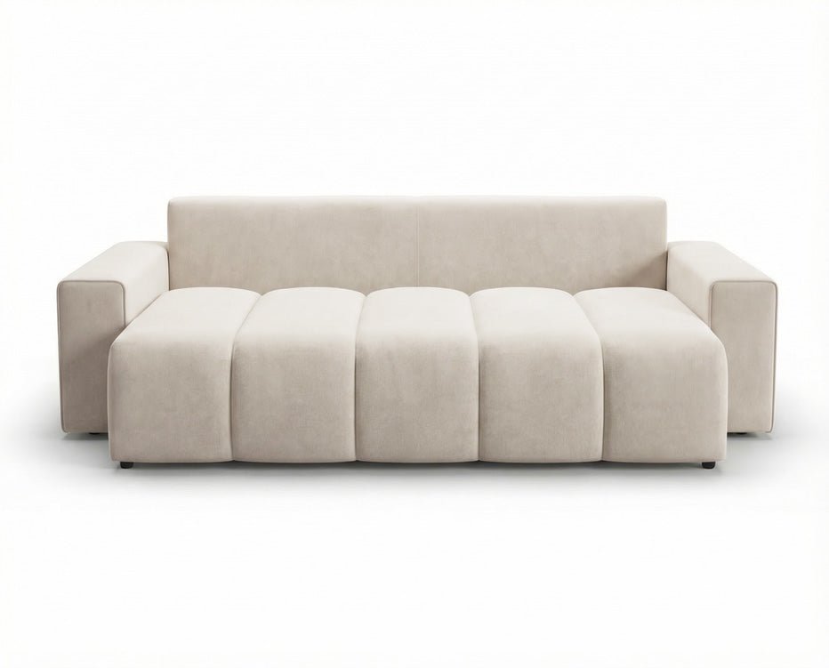 Canapé design 3 places Vena avec coffre de rangement et fonction couchage en Velours