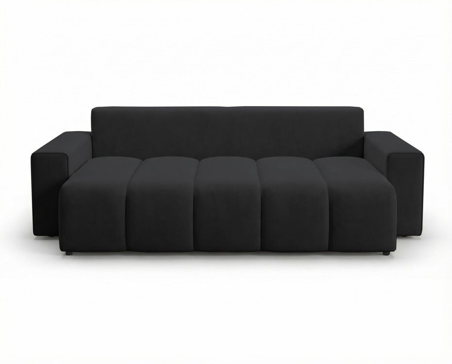 Canapé design 3 places Vena avec coffre de rangement et fonction couchage en Velours