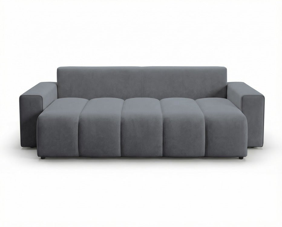Canapé design 3 places Vena avec coffre de rangement et fonction couchage en Velours