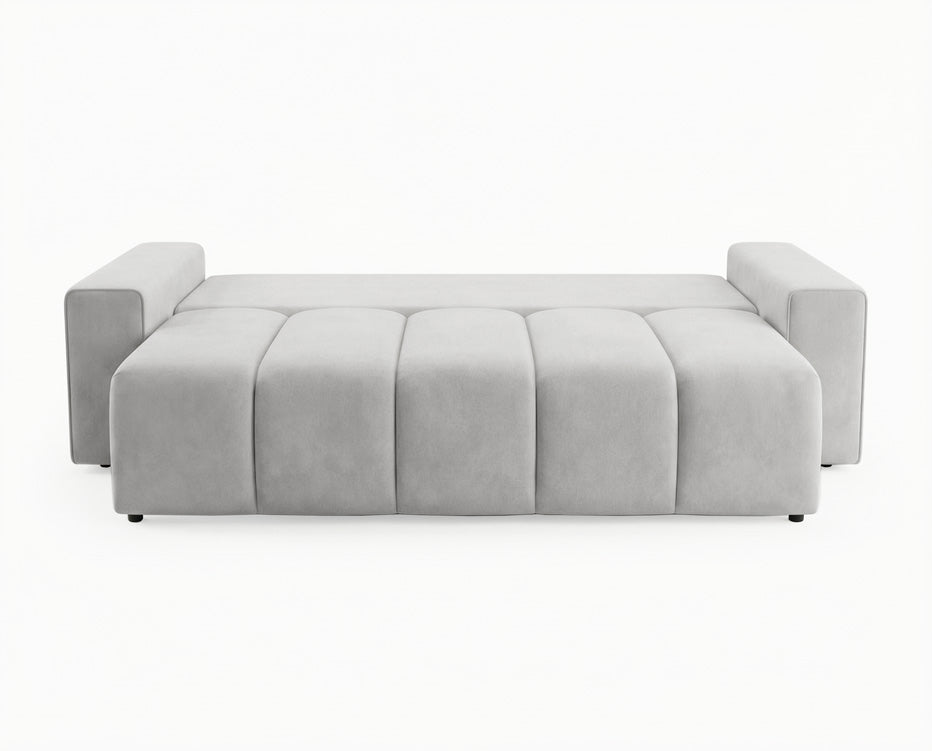 Canapé design 3 places Vena avec coffre de rangement et fonction couchage en Velours