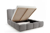 Designer Polsterbett Perla in Bouclé – Grau
