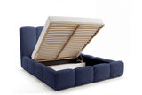 Designer Polsterbett Perla in Bouclé – Blau