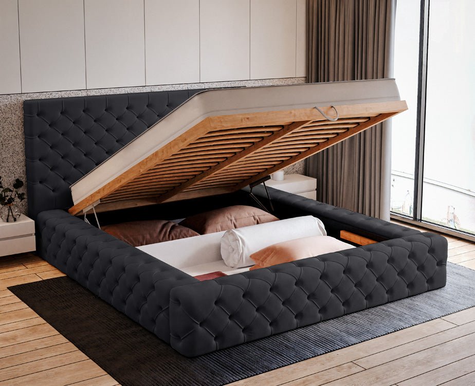 Designer Upholstered Bed Lana Velvet with Storage