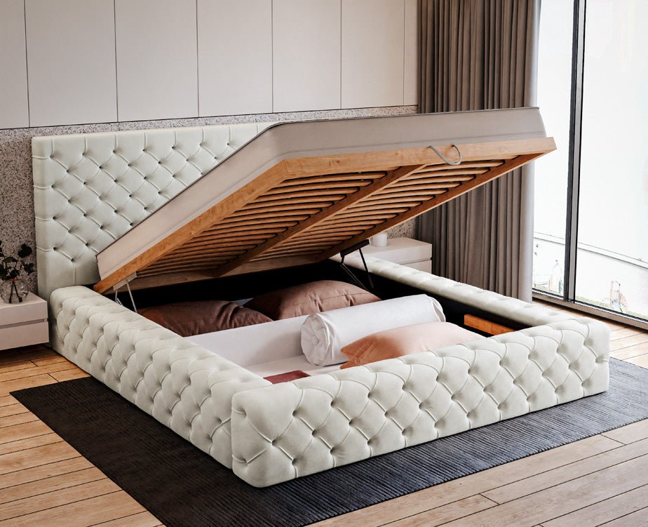 Designer Upholstered Bed Lana Velvet with Storage