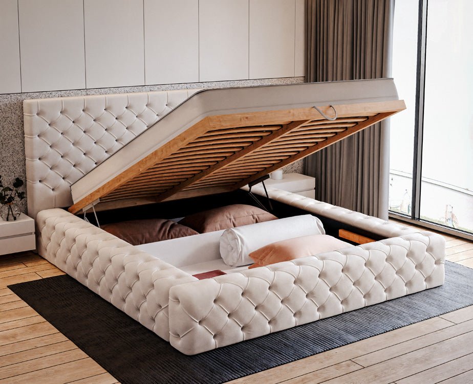Designer Upholstered Bed Lana Velvet with Storage