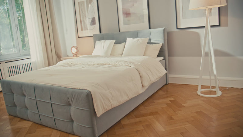 Lit boxspring Luxor Velours avec espace de rangement