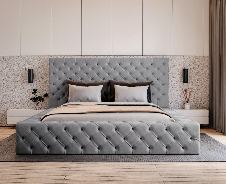 Designer Upholstered Bed Lana Velvet with Storage