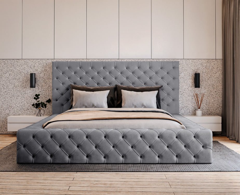 Designer Upholstered Bed Lana Velvet with Storage