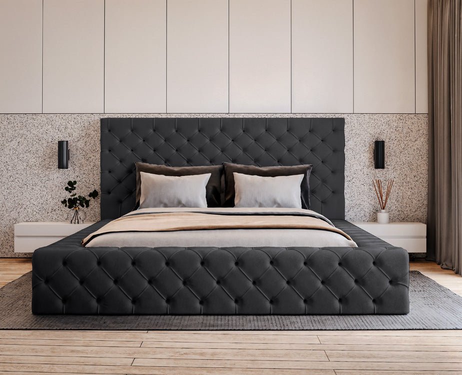 Designer Upholstered Bed Lana Velvet with Storage