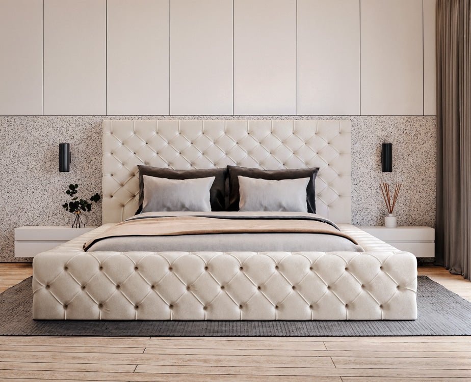 Designer Upholstered Bed Lana Velvet with Storage