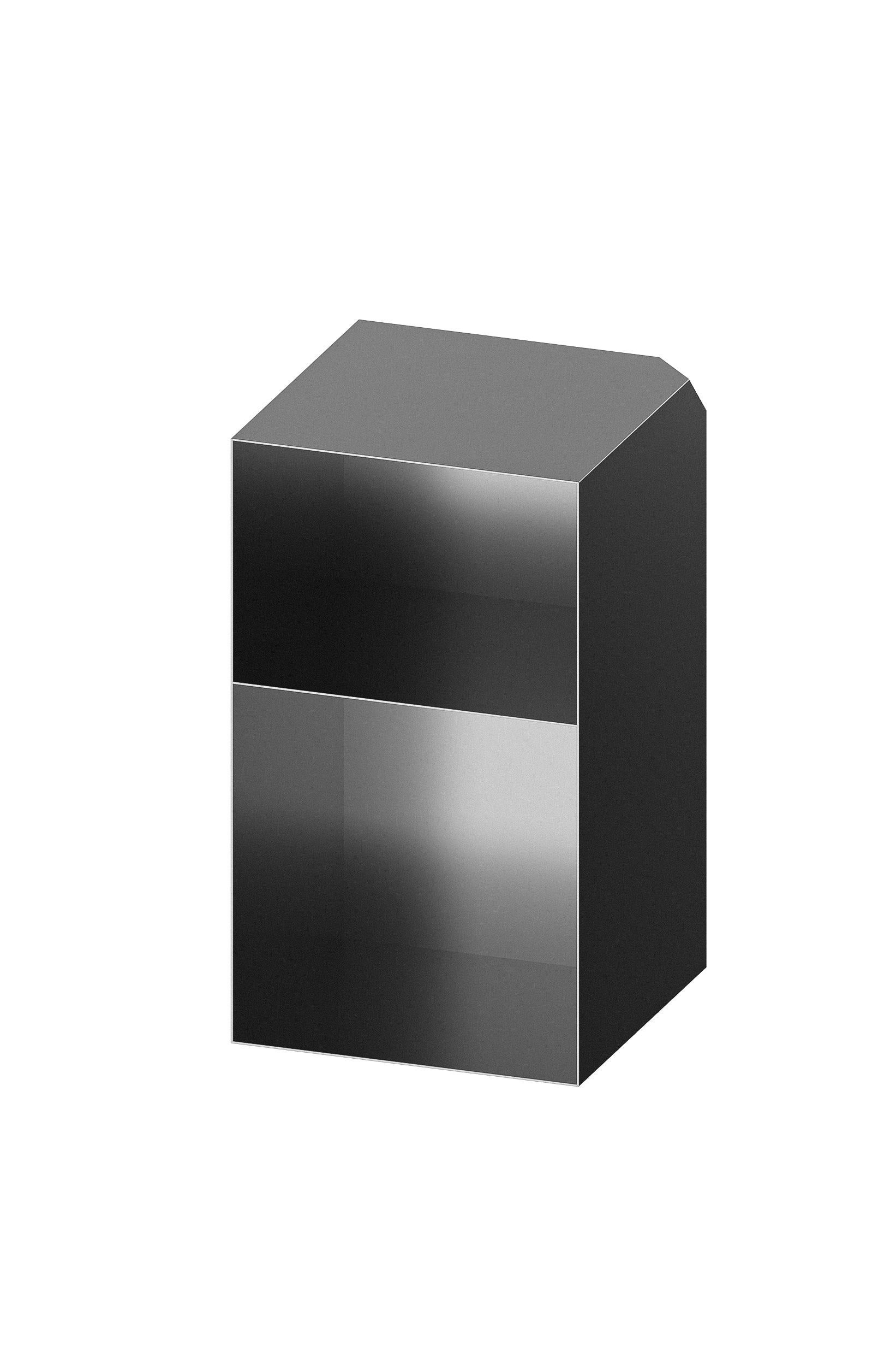 Table d'appoint/table de chevet RAW C – cube en acier inoxydable avec étagère intégrée