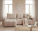 Designer Ecksofa Arvo in Bouclé mit Schlaffunktion & Stauraum – Beige – Links