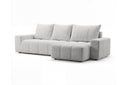 Designer Ecksofa Arvo in Bouclé mit Schlaffunktion & Stauraum – Sand – Rechts