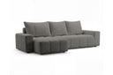 Designer Ecksofa Arvo in Bouclé mit Schlaffunktion & Stauraum – Grau – Links