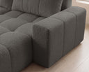Designer Ecksofa Arvo in Bouclé mit Schlaffunktion & Stauraum – Grau – Rechts