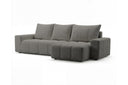 Designer Ecksofa Arvo in Bouclé mit Schlaffunktion & Stauraum – Grau – Rechts