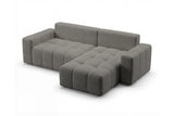 Designer Ecksofa Arvo in Bouclé mit Schlaffunktion & Stauraum – Grau – Rechts