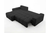 Designer Ecksofa Arvo in Bouclé mit Schlaffunktion & Stauraum – Anthrazit – Links