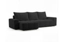 Designer Ecksofa Arvo in Bouclé mit Schlaffunktion & Stauraum – Anthrazit – Links